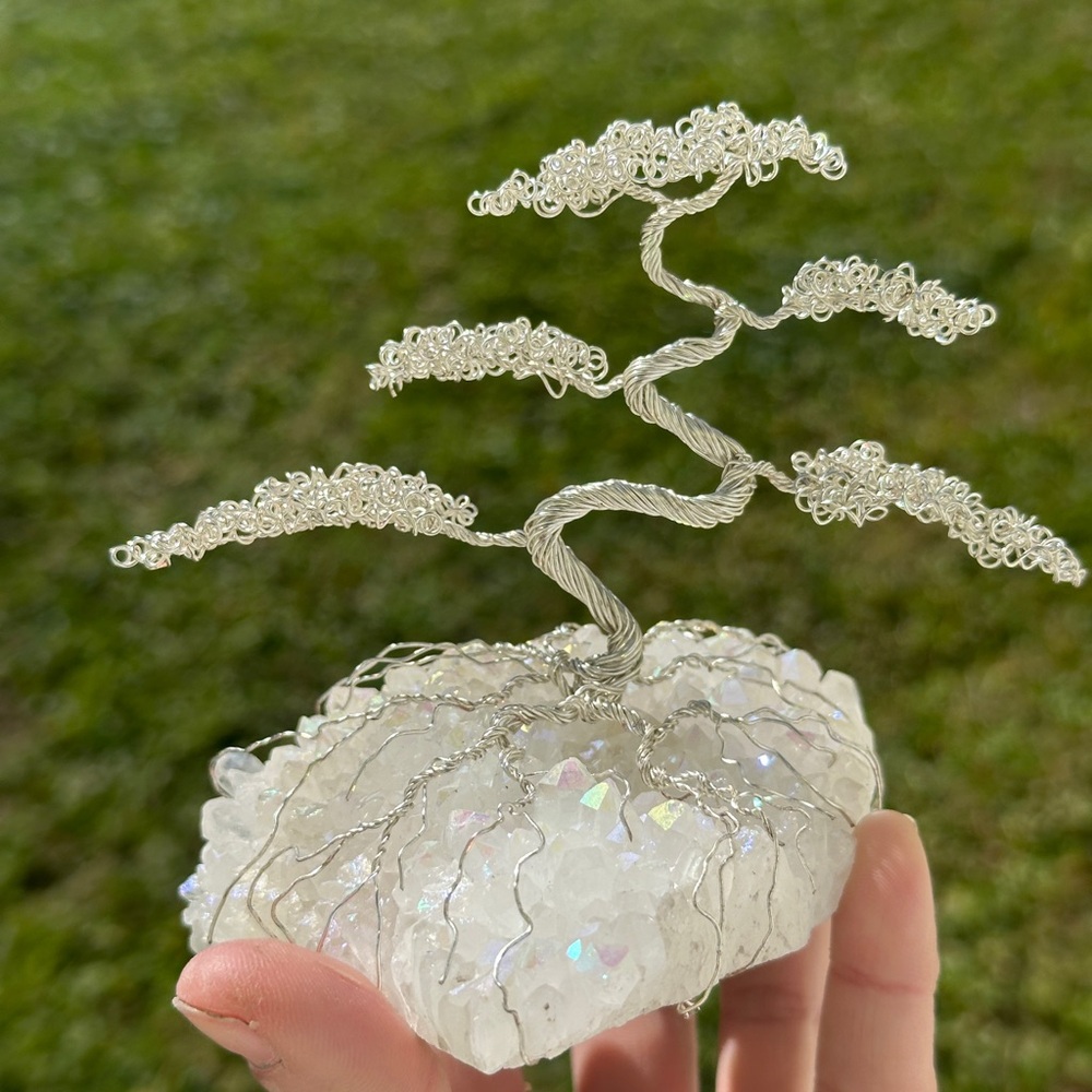 Small aura quartz bonsai tree